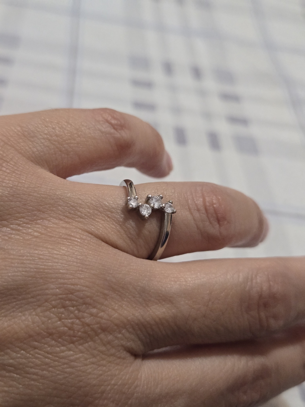 Sterling Silver Cubic Zirconia Open Ring in Silver